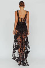 Moonlight Tango High-Low Mesh Top Black