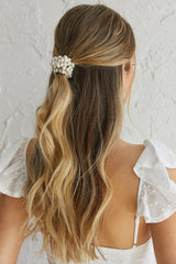Carina Pearl & Satin Bow Hair Tie Black