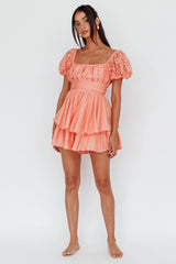 Hold My Halo Lace Sleeve Romper Apricot