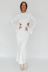 Shianne Long Sleeve Knit Maxi Dress White