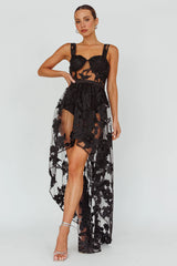 Moonlight Tango High-Low Mesh Top Black
