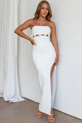 Mykonos Nights Strapless Maxi Dress White