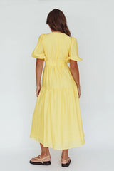 Summer Land V-Neckline Midi Dress Butter