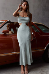 Mamacita Pleated Bust Midi Dress Midnight Sage