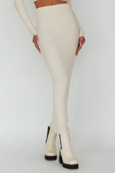 Lauryn Stretch Maxi Skirt Beige