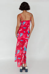 Stasi Cami Strap Midi Dress Floral Pink