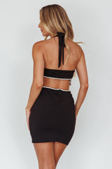 Amalia Diamante Twist Cut-Out Mini Dress Black