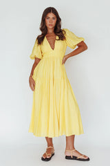 Summer Land V-Neckline Midi Dress Butter
