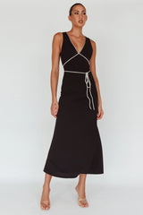 Del Sol Diamante Rope Maxi Dress Black