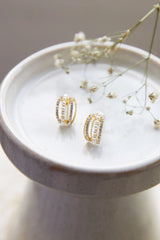 Ophelia Pearl and Crystal Earrings Gold