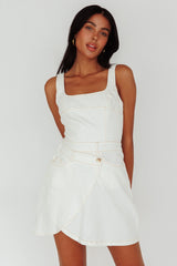 Killara Pocket Wrap Mini Dress Cream