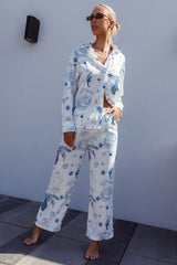 Weekend Bliss Pants Printed White