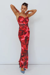 Beulah Twist Bodice Maxi Dress Floral Pink