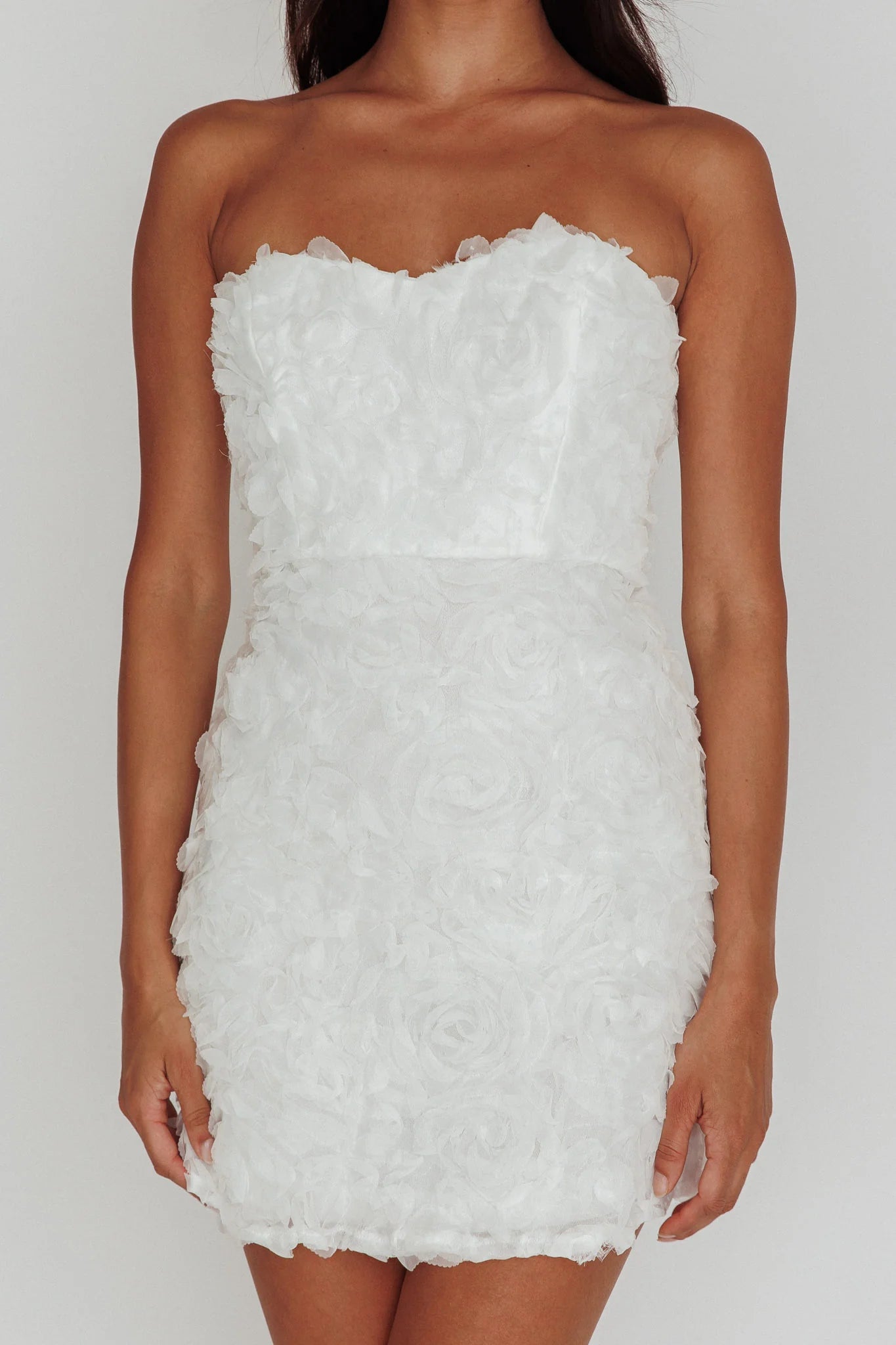 In Paris Embellished Mini Dress White