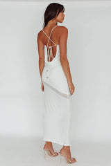 Sun Kissed Cowl Tied Back Maxi Dress White