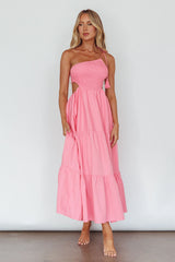 Tamzin Shirred Bodice Midi Dress Soft Pink