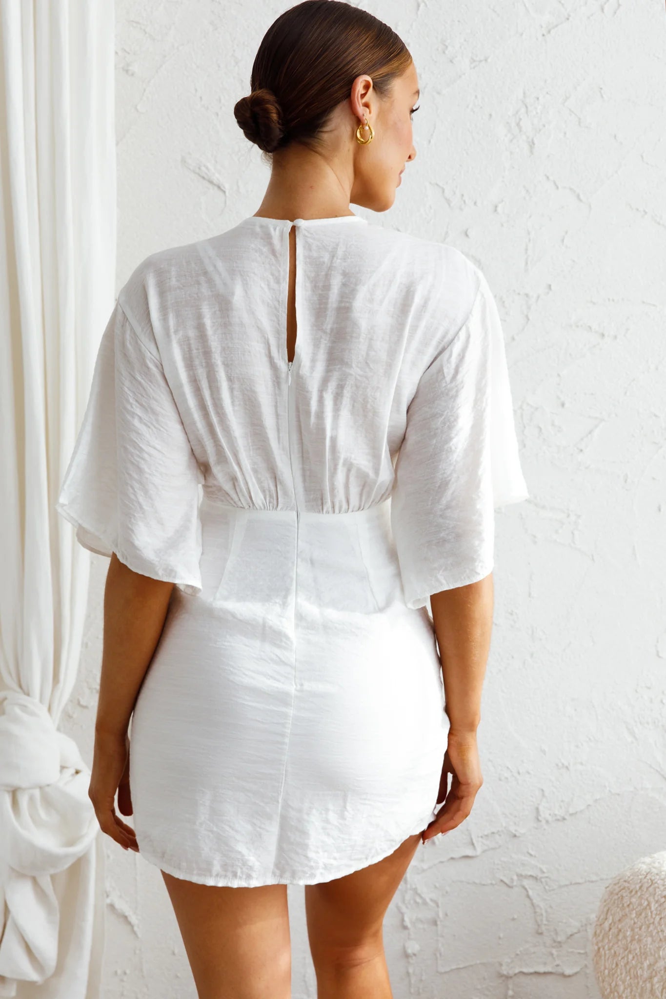 Rivera Tied Bust Cut-Out Dress White