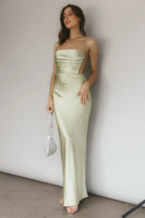 Heaven On Earth Lace-Up Back Maxi Dress Kiwi