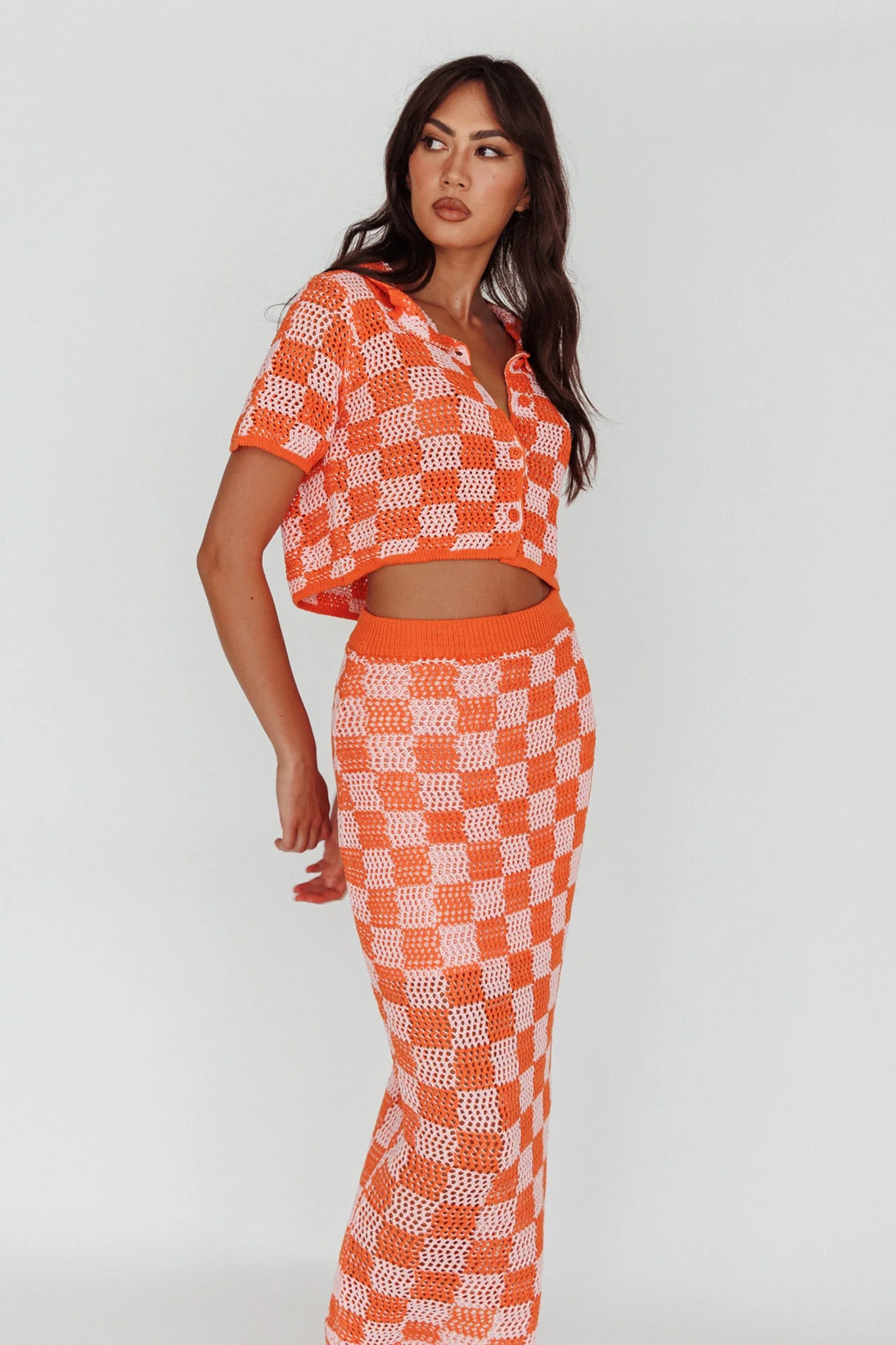 Byron Bay Crochet Maxi Skirt Sunset