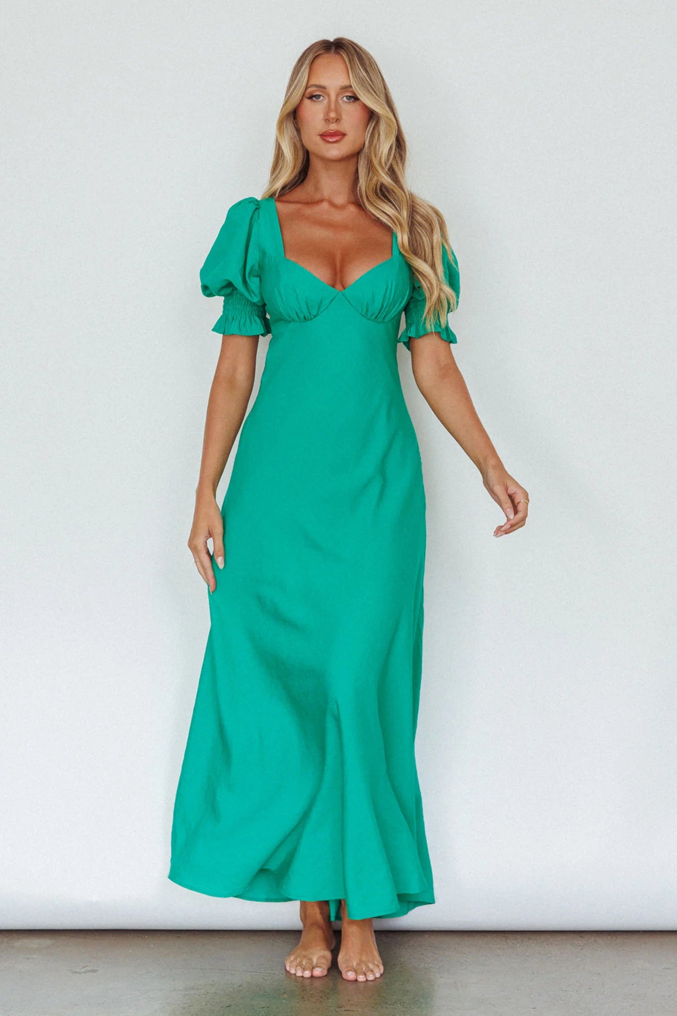 Brigita Tied Back Midi Dress Green