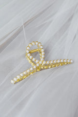 Hannah Pearl Twist Hair Claw Gold